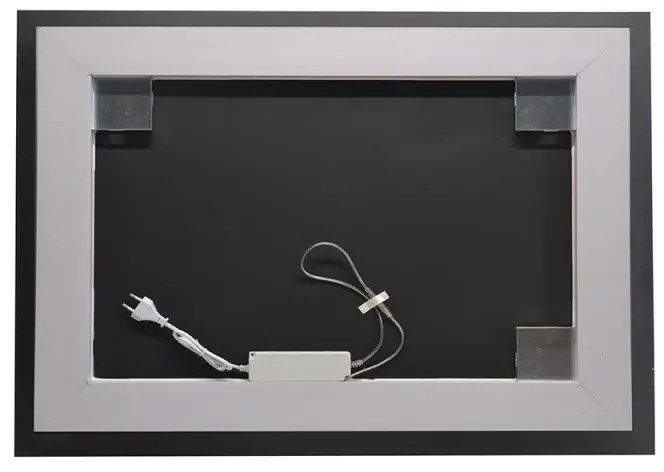 Specchiera LED 100x70 reversibile con retroilluminazione interna e telaio bianco