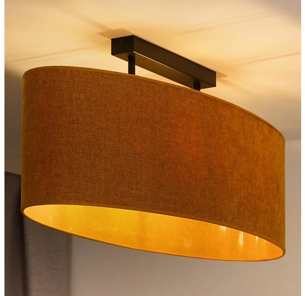 Duolla - Lampadario a plafone OVAL 2xE27/15W/230V marrone