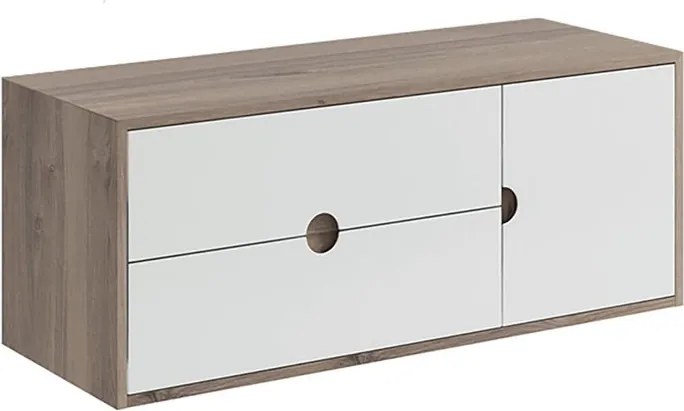 Mobile da bagno sospeso sotto lavabo L 120 x H 48 x P 22 cm bianco, 2 cassetti 1 anta VISOBATH Kompas