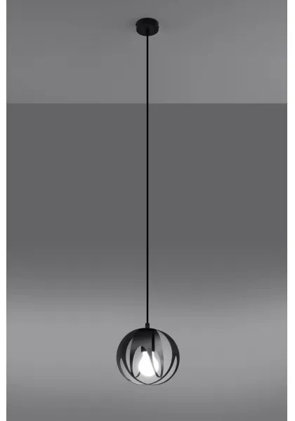 Sollux SL.1087 - Lampadario su corda TULOS 1xE27/60W/230V nero