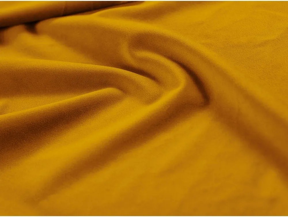 Divano angolare componibile giallo con rivestimento in velluto Lupine – Micadoni