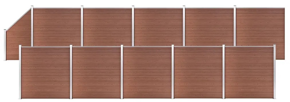 Pannelli Recinzione 10 Quadrati 1 Inclinato 1830x186cm Marrone /