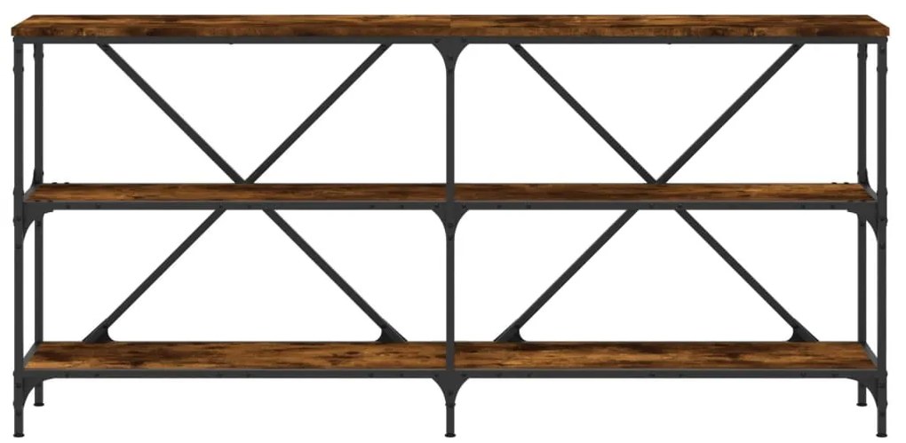 Tavolo consolle rovere fumo 160x30x75cm legno multistrato ferro