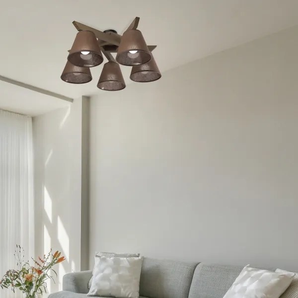 Brilagi - Lampadario LED ANTHONY 5xE14/40W/230V rovere noce/marrone