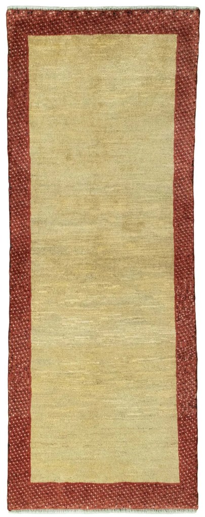 Gabbeh Tappeto 70 x 190 Giallo (Iran) Annodato A Mano