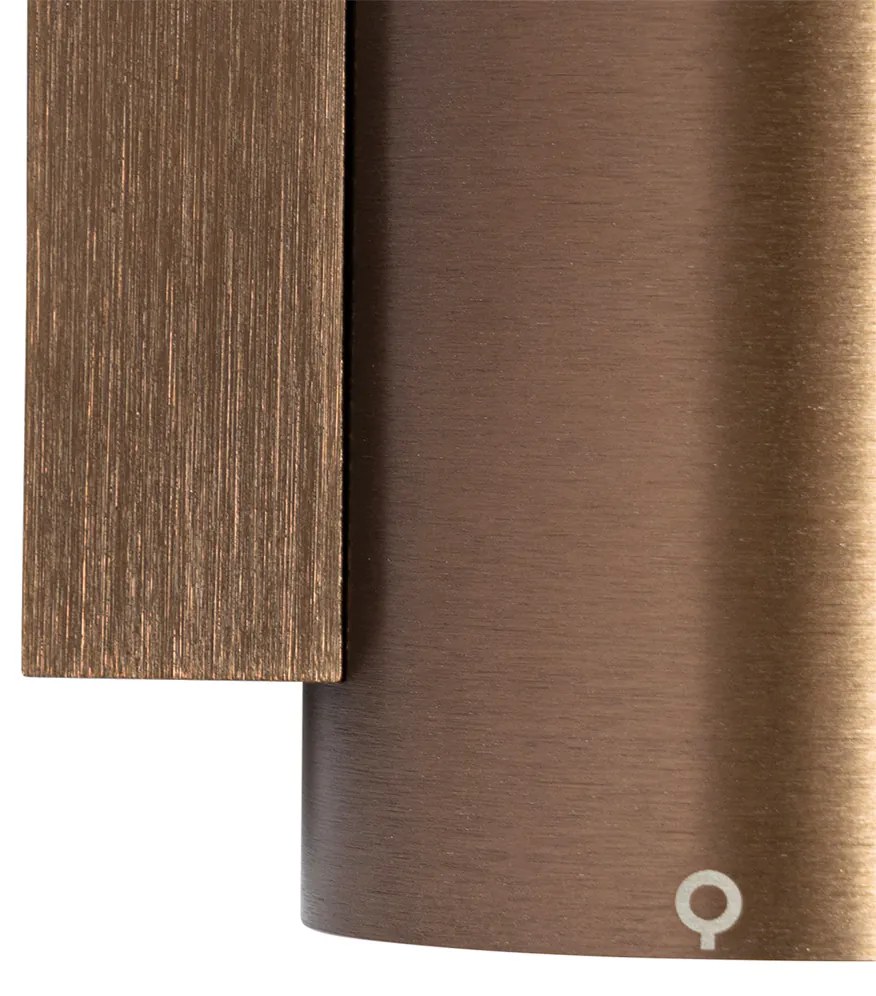 Lampada da parete smart bronzo scuro rotonda 2 luci incl. 2 Wifi GU10 50mm - Sandy