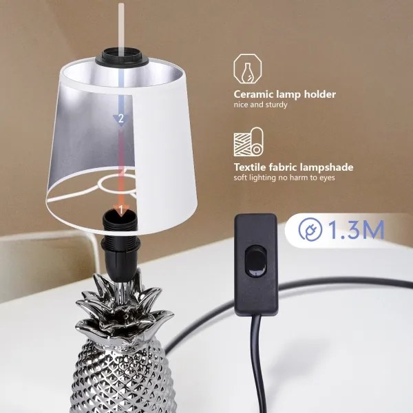 Aigostar - Lampada da tavolo 1xE14/40W/230V cromo