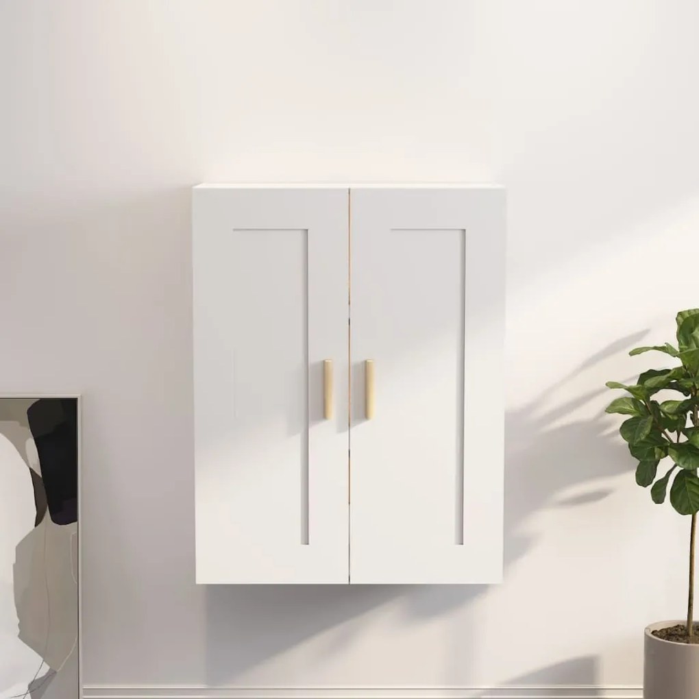 Mobile A Parete Bianco 69,5x32,5x90 Cm İn Legno Multistrato /