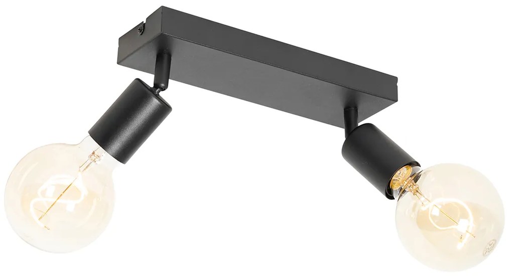 Faretto moderno nero rettangolare 2 luci - Facil