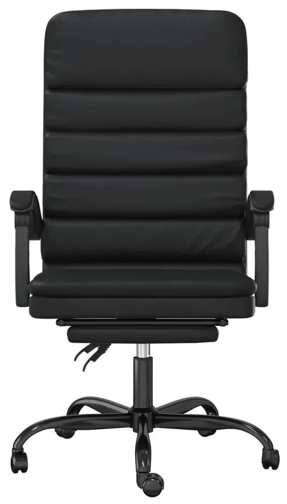 Poltrona da ufficio massaggiante reclinabile nera in similpelle