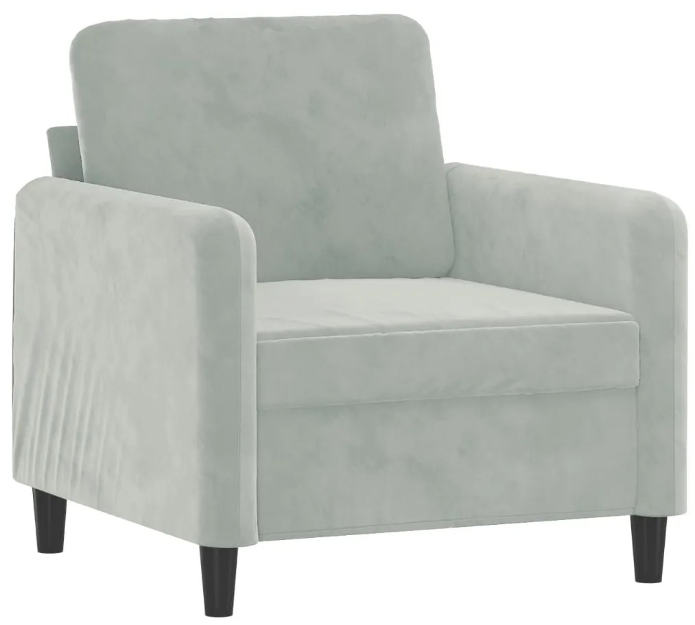 Set di divani 3 pz grigio chiaro in velluto