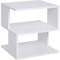 EasyComfort Tavolino da Caff 2 Ripiani Aperti Design Moderno Salotto Soggiorno Legno 40x40x43cm Bianco