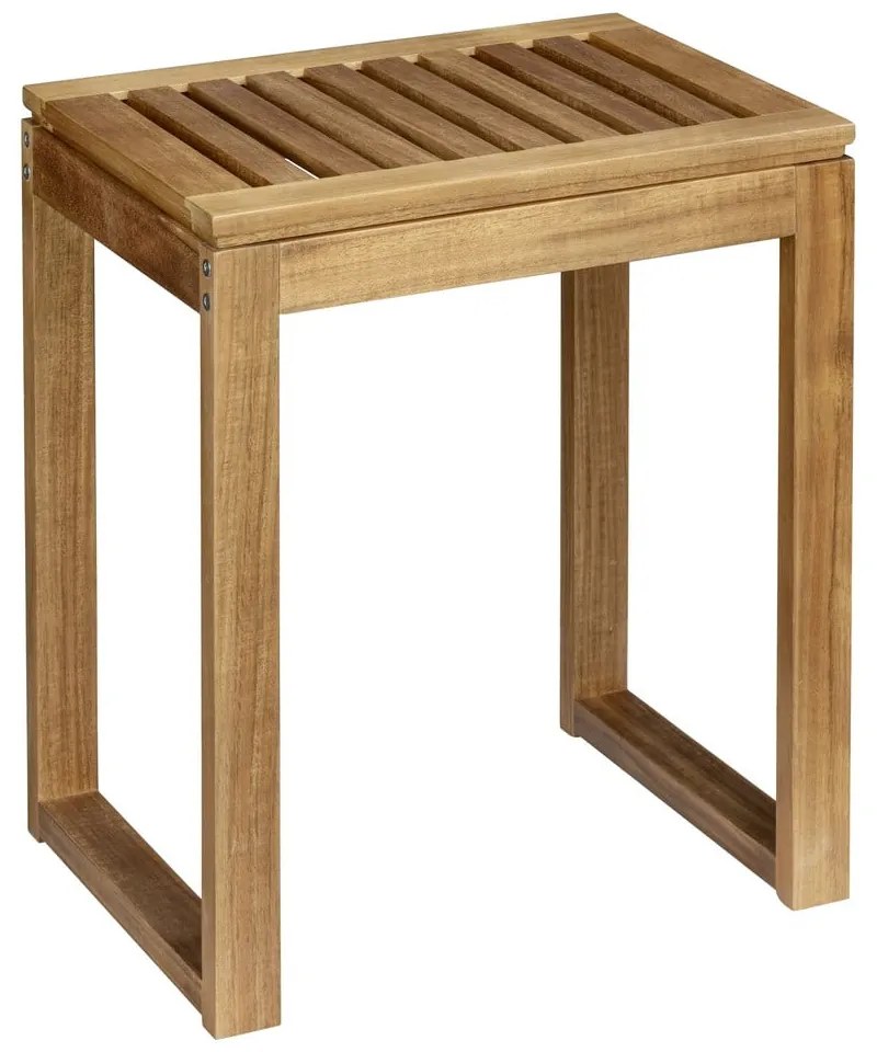 Sgabello di colore naturale in acacia massiccia Fondi – Wenko