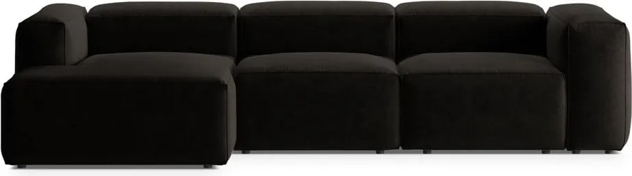 Divano angolare nero (con penisola a sinistra/con chaise lounge) Bergamo – Cosmopolitan Design