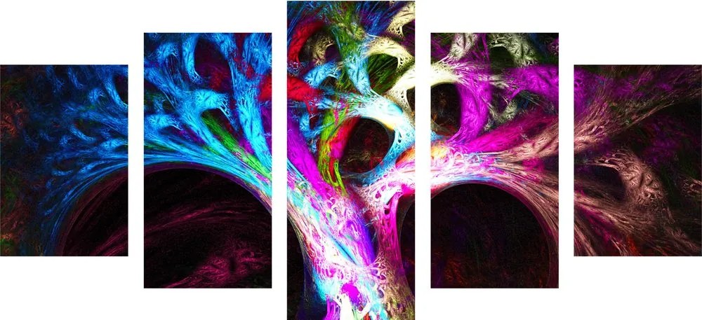 Quadri 5 pezzi – Albero astratto misterioso