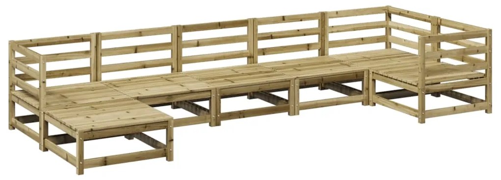 Set divani da giardino 7 pz in legno impregnato di pino