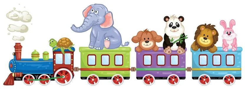 Stampa su tela – Trenino con animali