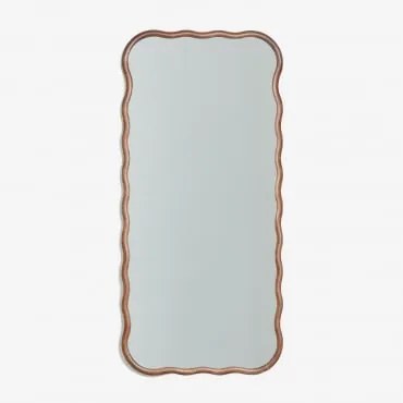 Specchio Da Parete In Legno Di Rovere Aldreu Legno Scuro & 75 X 160 Cm - Sklum