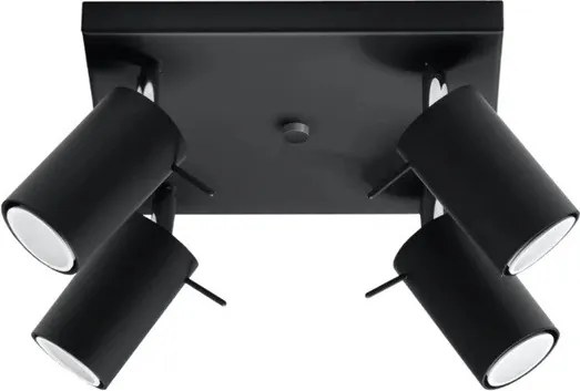 Plafoniera da Soffitto 4xGU10 RING 4 Orientabile in Acciaio