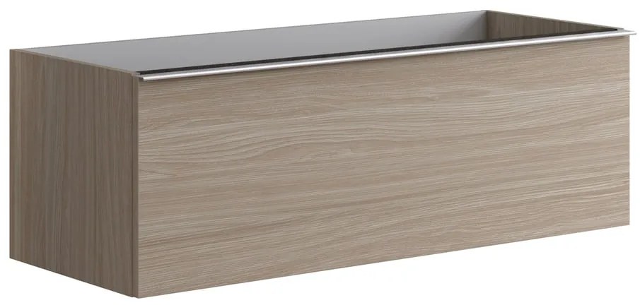 Mobile da bagno sospeso sotto lavabo L 120 x H 40 x P 45.5 cm olmo laccato opaco, 1 cassetto Pixel plain