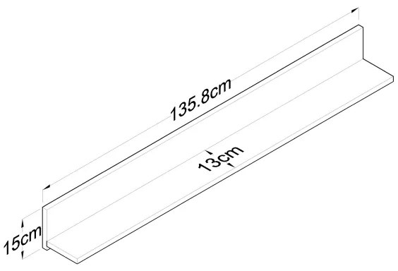 Mensola RANI 135,8x15 cm marrone