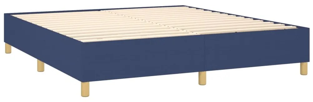 Letto a molle con materasso e led blu 180x200 cm in tessuto