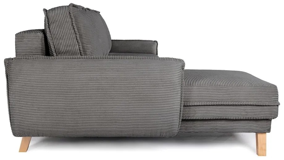 Divano letto variabile in velluto a coste grigio divano angolare Tori - Bonami Selection