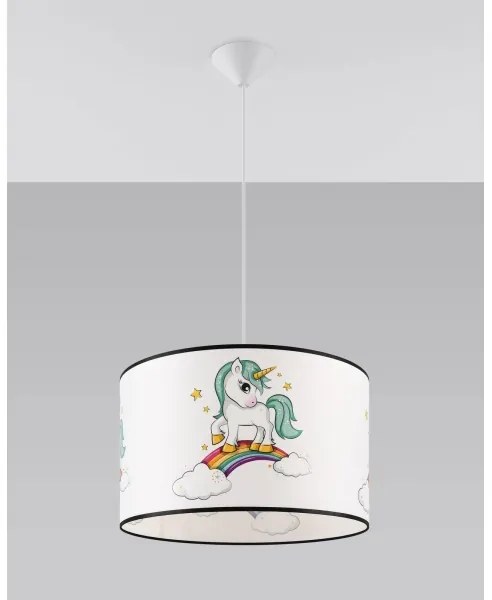 Sollux SL.1413 - Lampadario a sospensione per bambini UNICORN 1xE27/15W/230V diametro 40 cm