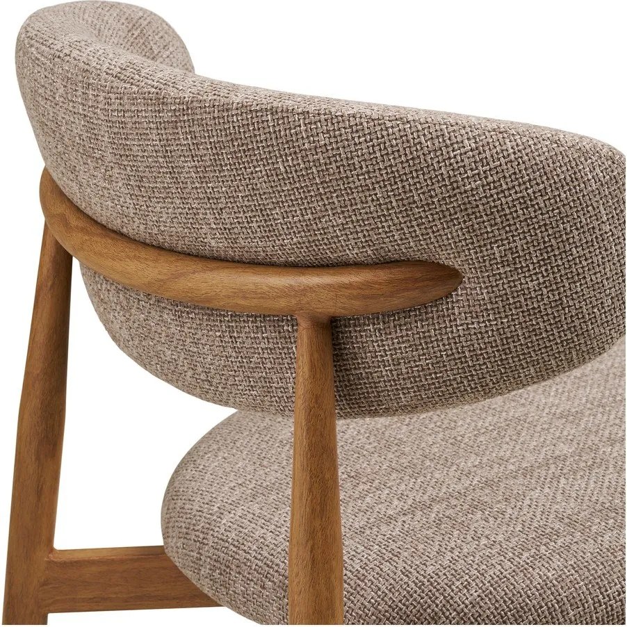 Sedia da pranzo beige/di colore naturale in imbottito Levanto – House Nordic