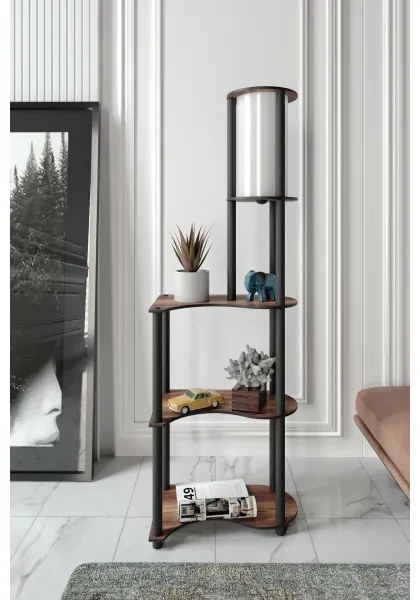 Lampada da terra con ripiani 1xE27/40W/230V 140 cm nero/marrone