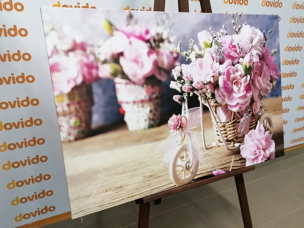 Quadro su tela – Garofano rosa romantico in stile vintage