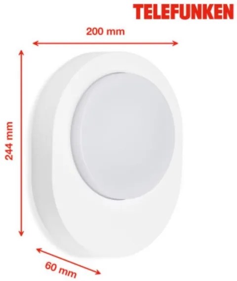 Telefunken 312006TF - Applique a LED da esterno LED/8W/230V IP44 bianco