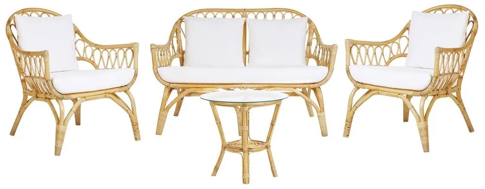 Set da giardino 4 posti in rattan naturale SIBARI Beliani