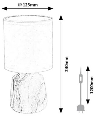 Rabalux 74067 - Lampada da tavolo NALISA 1xE14/40W/230V bianca/effetto marmo
