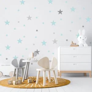 Adesivi da parete - Stelle color mentolo | Inspio