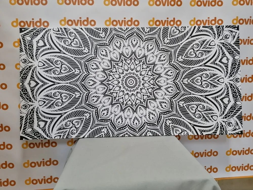 Quadro su tela – Mandala armonia in bianco e nero