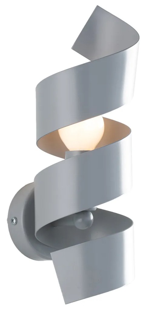 Applique Moderna Helix 1 Luce In Ferro Laccato Grigio