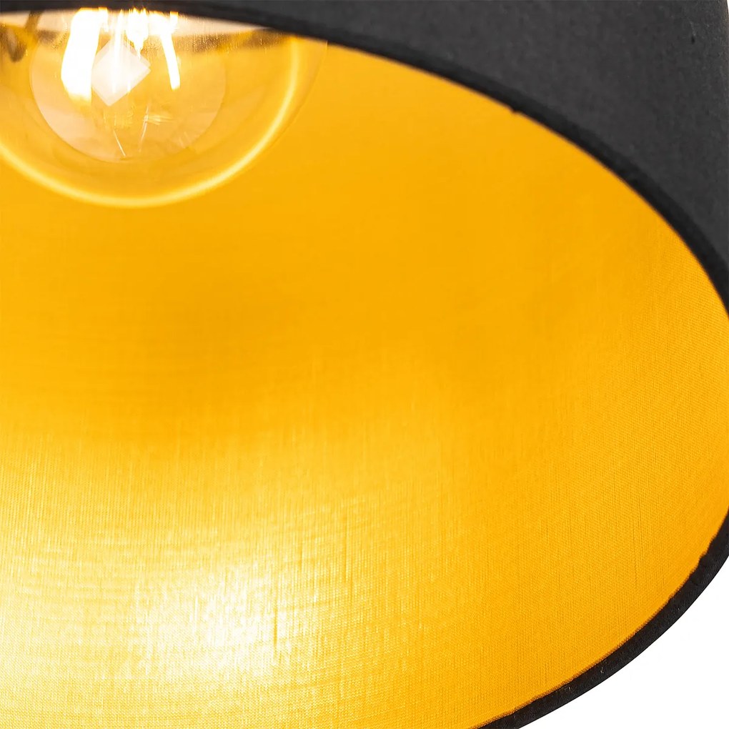 Plafoniera nera con interno dorato 6 luci - Multidrum