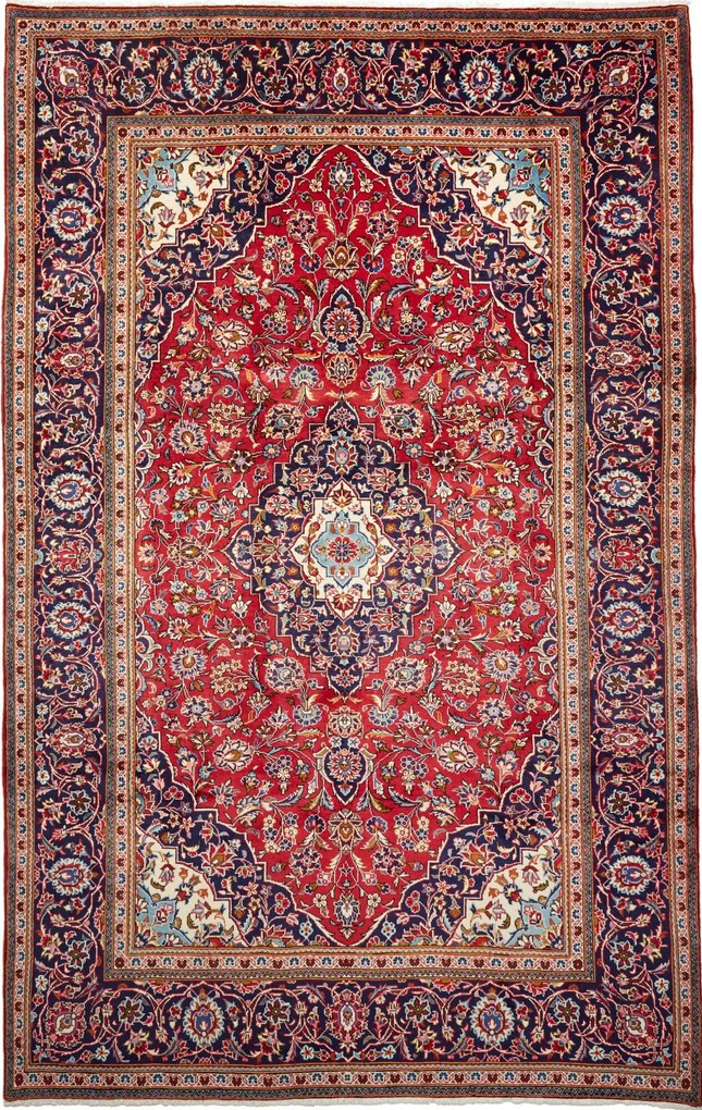 Kashan Tappeto 200 x 300 Rosso (Iran) Annodato A Mano