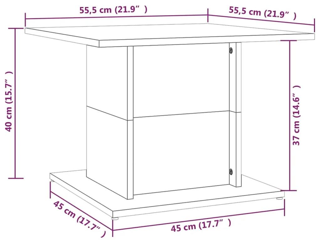 Tavolino da Salotto Nero 55,5x55,5x40 cm in Truciolato