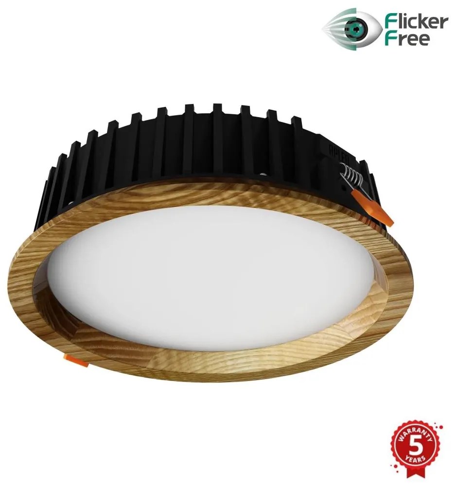 APLED - Lampada LED RONDO WOODLINE LED/6W/230V 3000K diametro 15 cm cenere legno solido