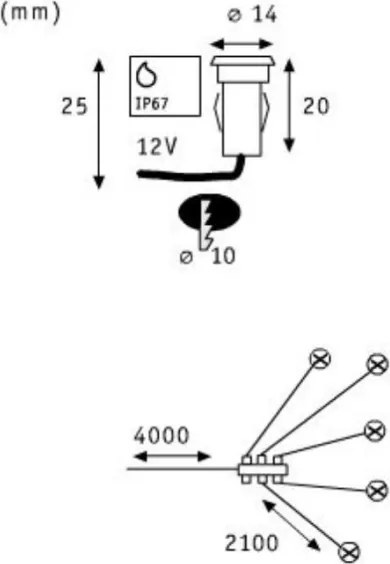Paulmann 98892 - Estensione SET 5X LED/0,16W IP67 Luce da incasso MICRO 12V