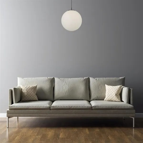 Searchlight 6088 - Lampadario a sospensione con filo ATOM 1xE27/60W/230V bianco/nero