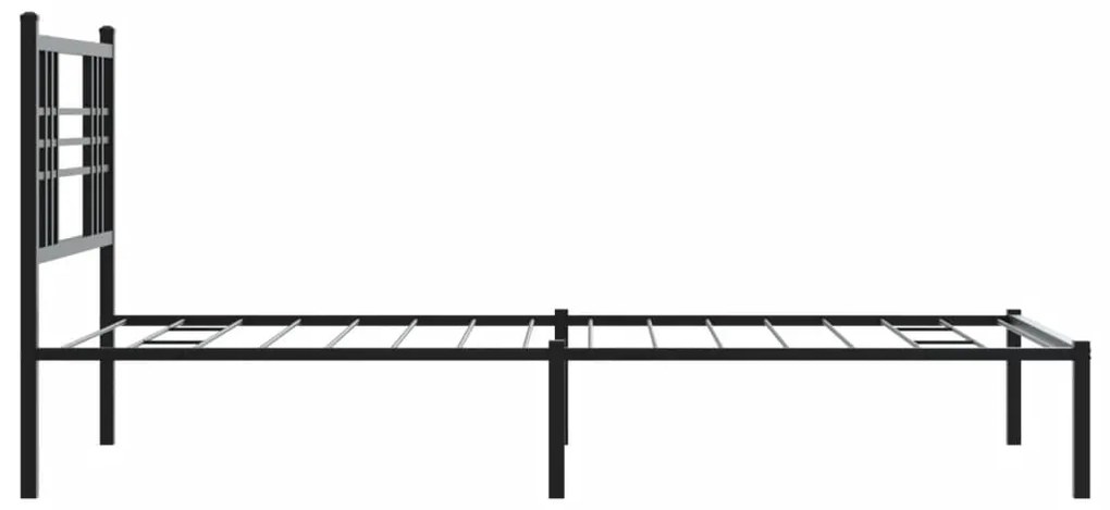 Giroletto con testiera in metallo nero 100x190 cm