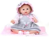 Bambola Reborn Femmina Realistica in Vinile 30cm Seduta Kidfun Real Baby Monique