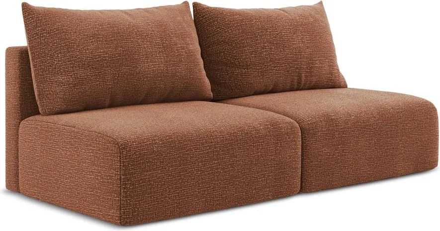 Divano color mattone allungabile/con contenitore 216 cm Kalena – Makamii