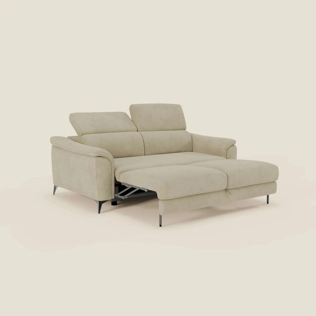 Arcos Divano 3 posti - piedini alti e poggiatesta reclinabili in microfibra impermeabile T11 beige