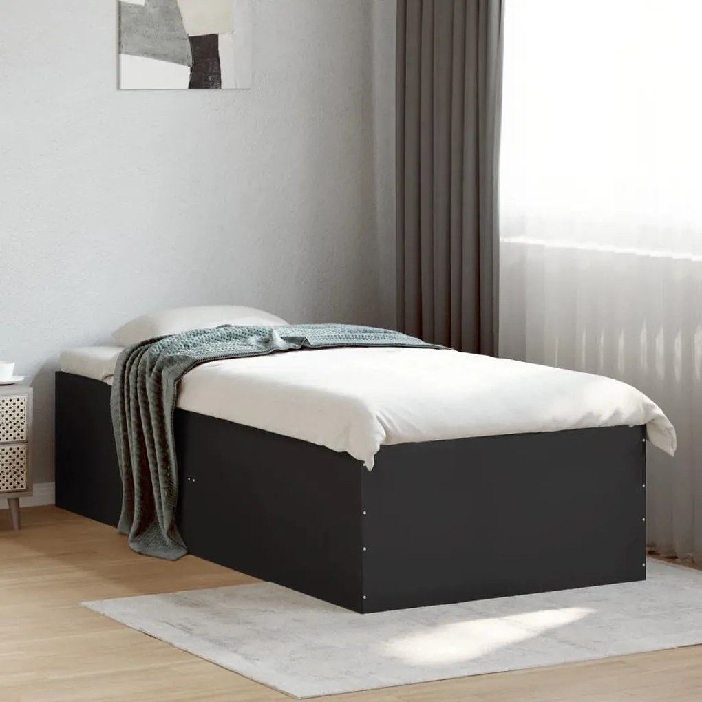 Giroletto nero 90x200 cm in legno multistrato