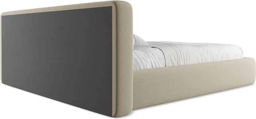 Letto matrimoniale imbottito beige con contenitore con griglia 180x200 cm Kiana - Makamii