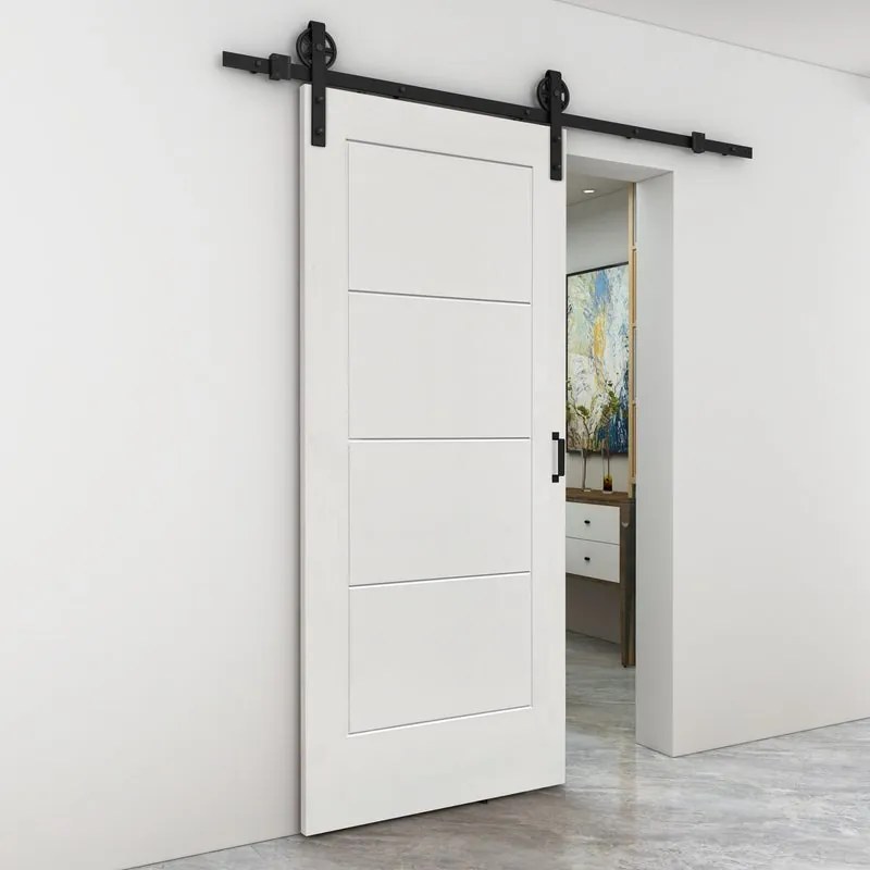 Porta scorrevole Bent in mdf bianco, L 93 x H 212 cm, con binario Rodeo Reversibile